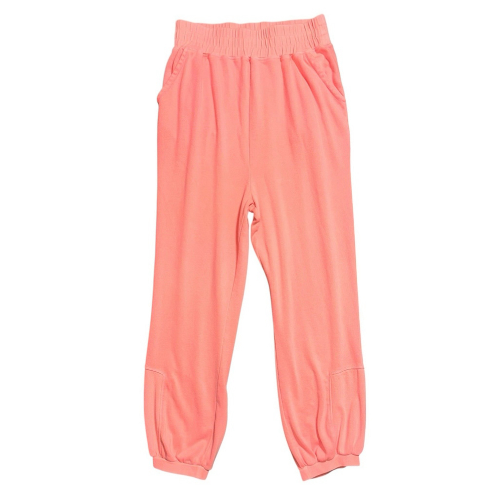 Free People Movement M Pink Sweatpants Super Hi-Rise Joggers 28” Inseam Cozy!!